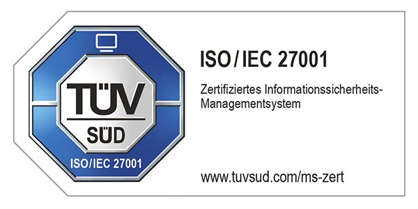 TÜV Süd ISO27001 Zertifizierung