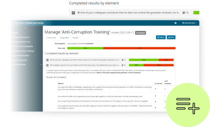 Manage training results effectively