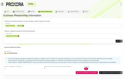 The TPRM.360 module from PROXORA supports compliance with the Supply Chain Act