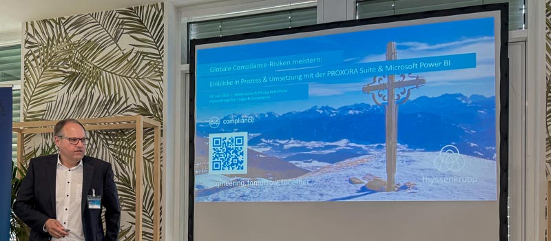 Hochkarätige Referenten beim PROXORA Out of Office Frankfurt In Frankfurt waren hochkarätige Referenten aus dem Bereich Compliance beim Out of Office von PROXORA vertreten.