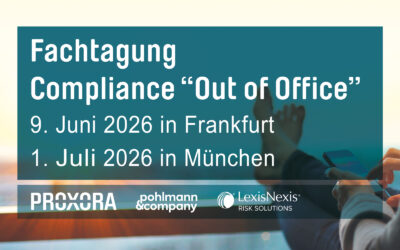 Compliance-Fachtagung “Out of Office 2026” am 9. Juni in Frankfurt und 1. Juli in München