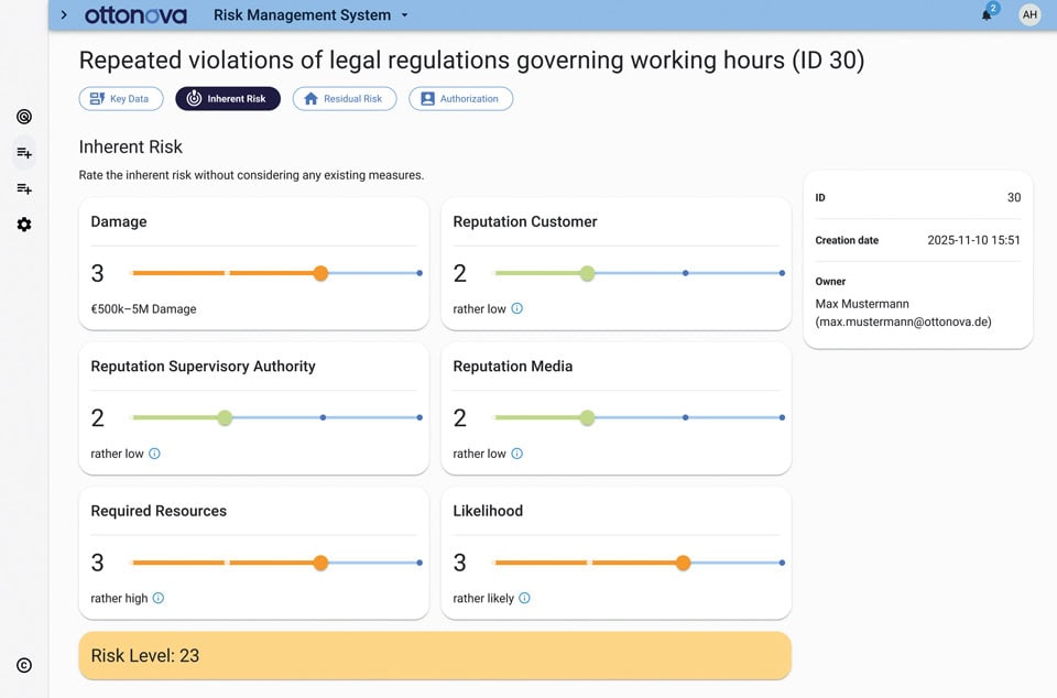 PROXORA implements a comprehensive risk and compliance management system for ottonova.